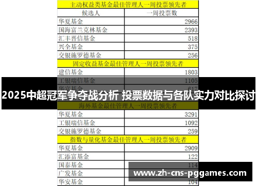 2025中超冠军争夺战分析 投票数据与各队实力对比探讨